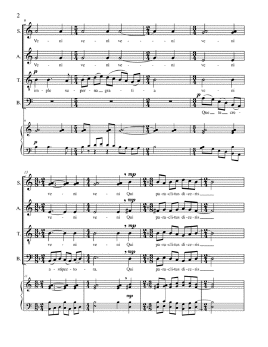 Veni Creator Spiritus 4-Part scores gallery preview page 5
