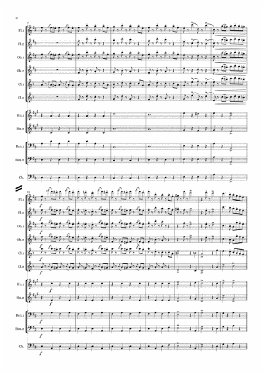 J Strauss: Radetsky March - wind dectet J Strauss: Radetsky March - wind dectet Woodwind Quintet scores gallery preview page 2
