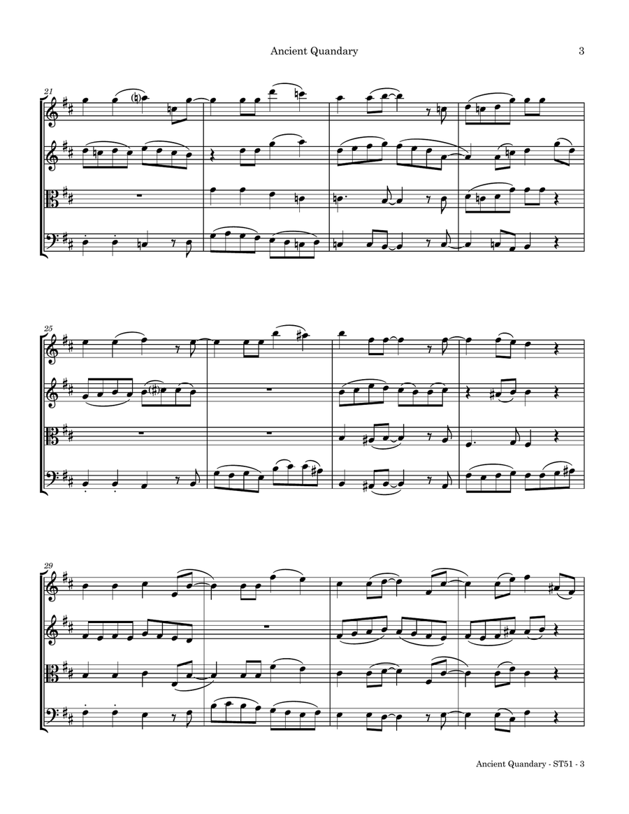 Ancient Quandary String Quartet scores gallery preview page 5