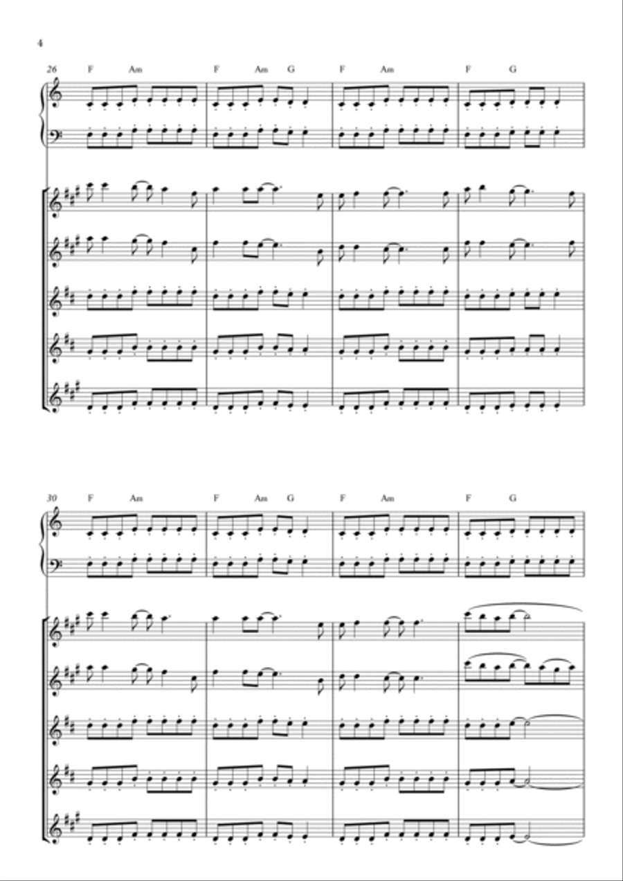 Rock You Like A Hurricane Saxophone Quintet scores gallery preview page 4