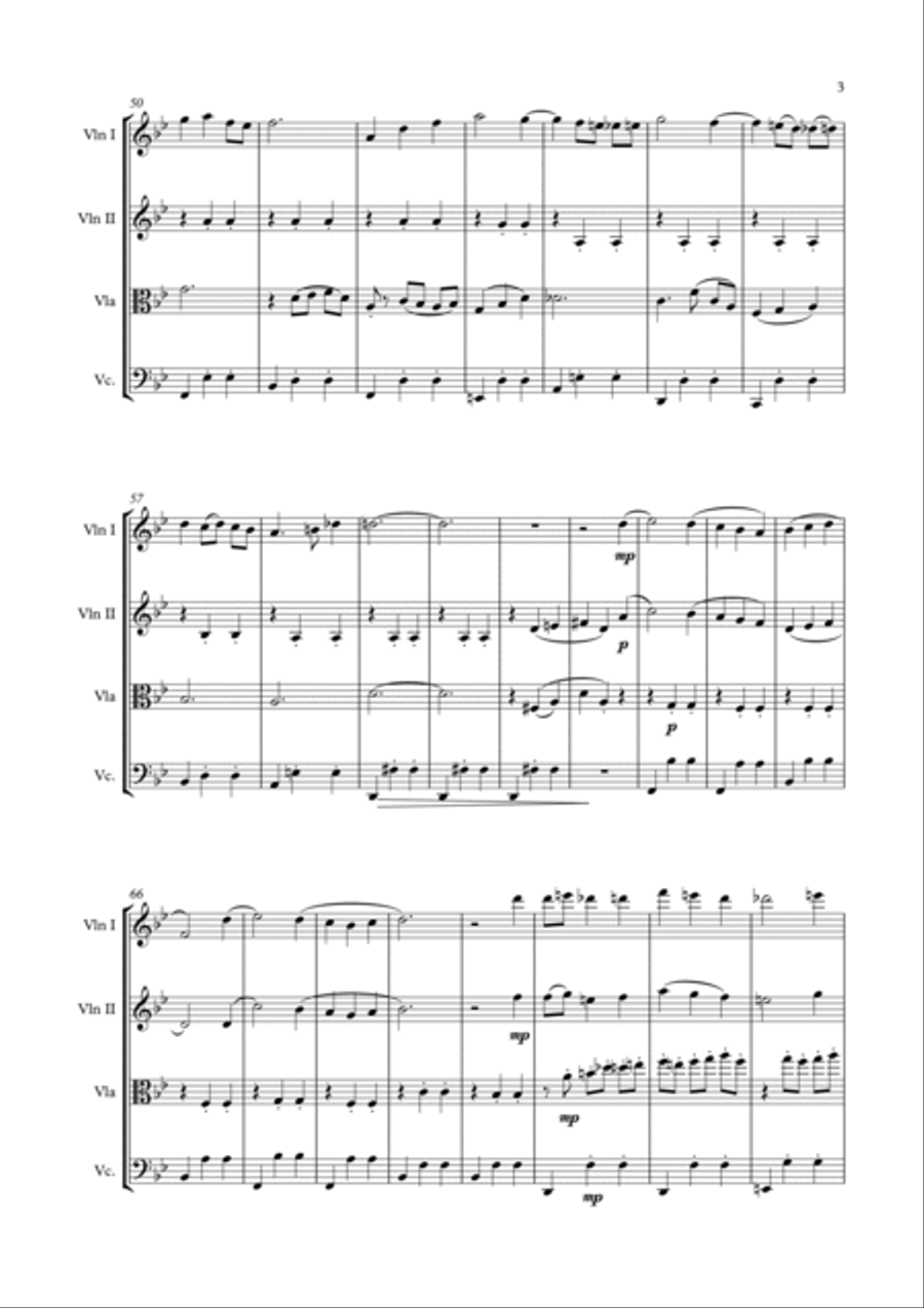 Howl's Moving Castle String Quartet scores gallery preview page 3