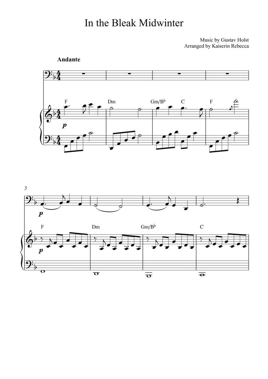 In the Bleak Midwinter Bassoon scores gallery preview page 1