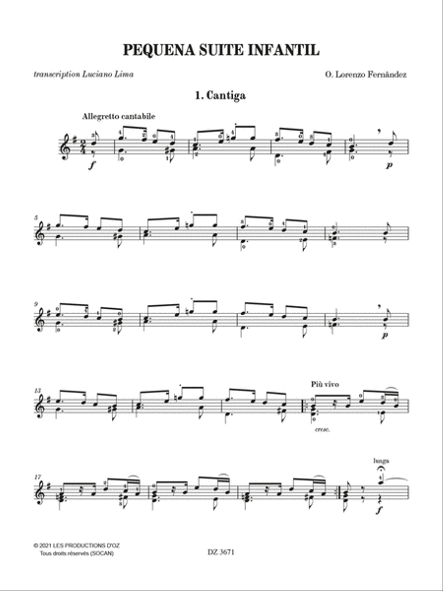 Pequena Suite Infantil Classical Guitar scores gallery preview page 2