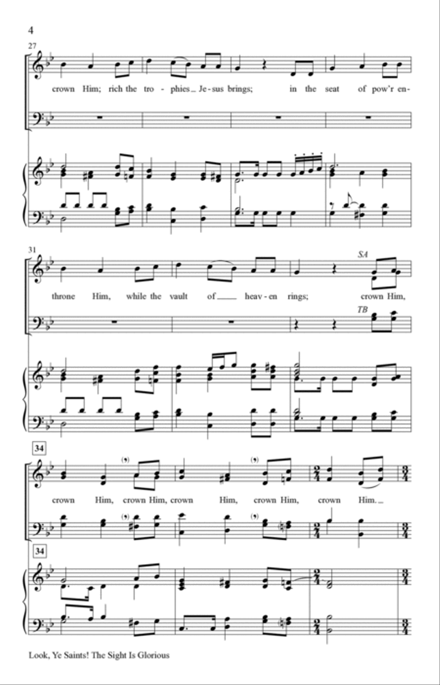 Look, Ye Saints! The Sight Is Glorious 4-Part scores gallery preview page 4