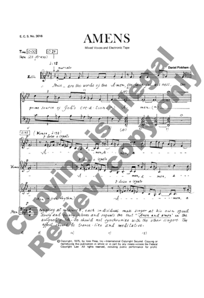 Amens (Choral Score)