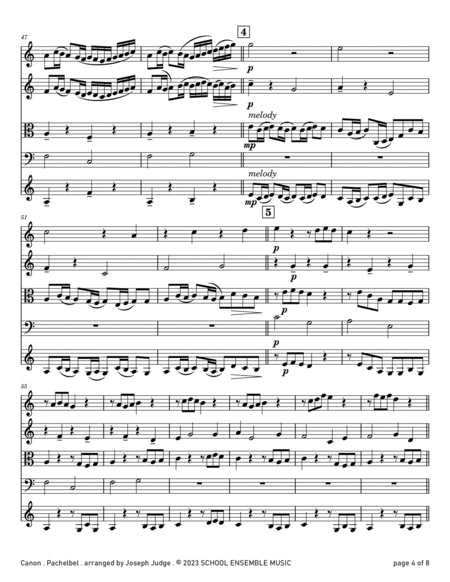 Canon by Pachelbel for String Quartet in Schools image number null