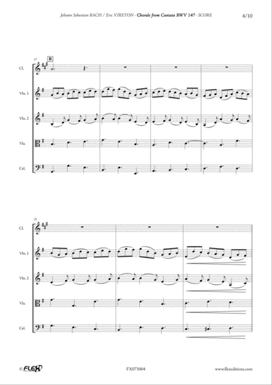 Chorale from Cantata BVW 147 Cello scores gallery preview page 4