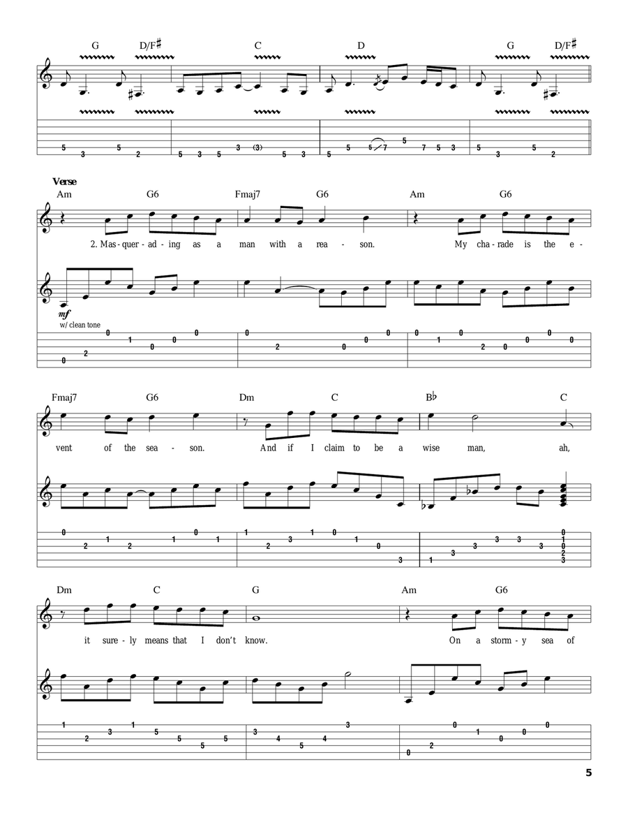 Carry On Wayward Son Acoustic Guitar scores gallery preview page 5