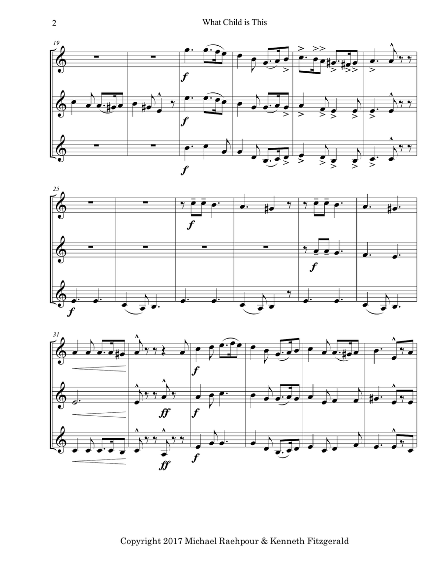 What Child is This? - Trumpet Trio Trumpet Trio scores gallery preview page 2