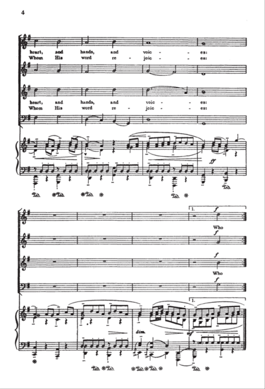 Now Thank We All Our God 4-Part scores gallery preview page 3
