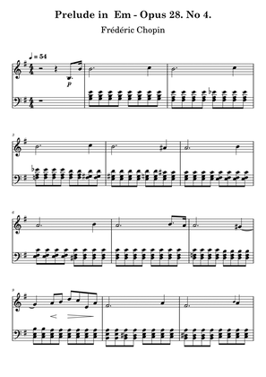 Chopin - Prelude in E minor - Piano Solo