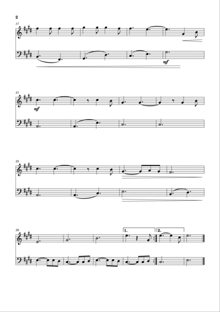 Hallelujah Trombone Duet scores gallery preview page 2