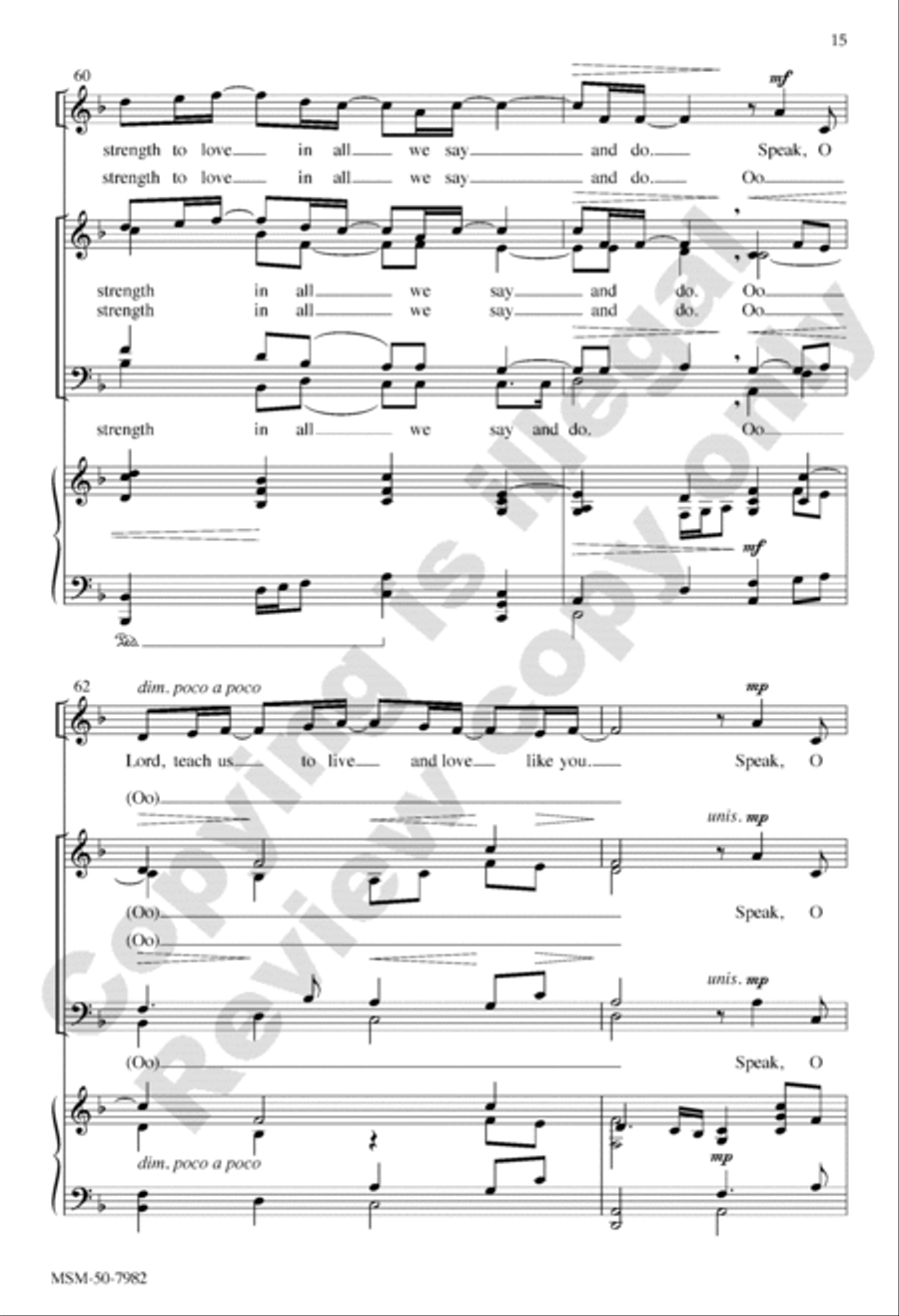 Speak, Lord 4-Part scores gallery preview page 15