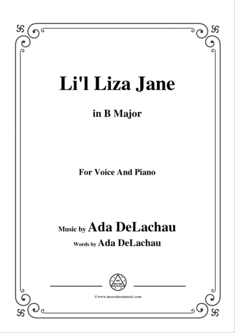 Ada DeLachau-Li'l Liza Jane,in B Major,for Voice and Piano Voice Solo scores gallery preview page 1