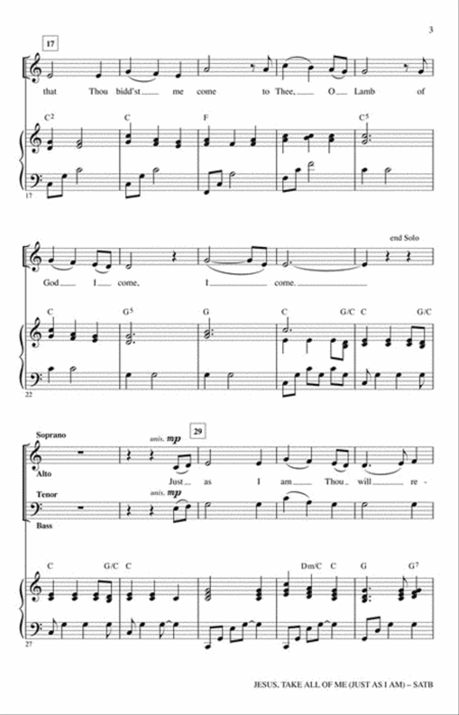 Jesus, Take All of Me Jesus, Take All of Me 4-Part scores gallery preview page 3