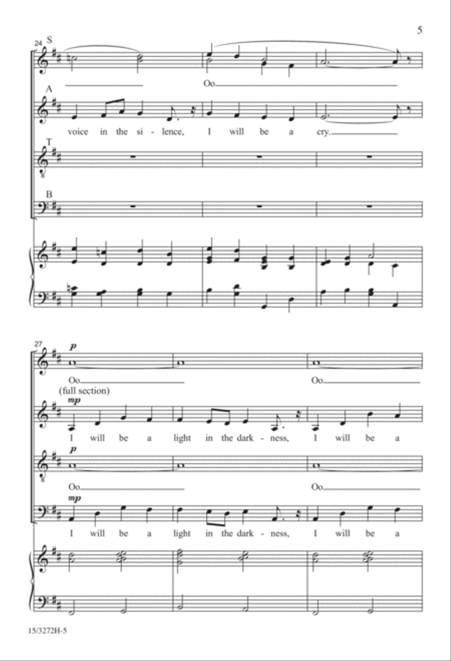 I Will Be the Light 4-Part scores gallery preview page 4
