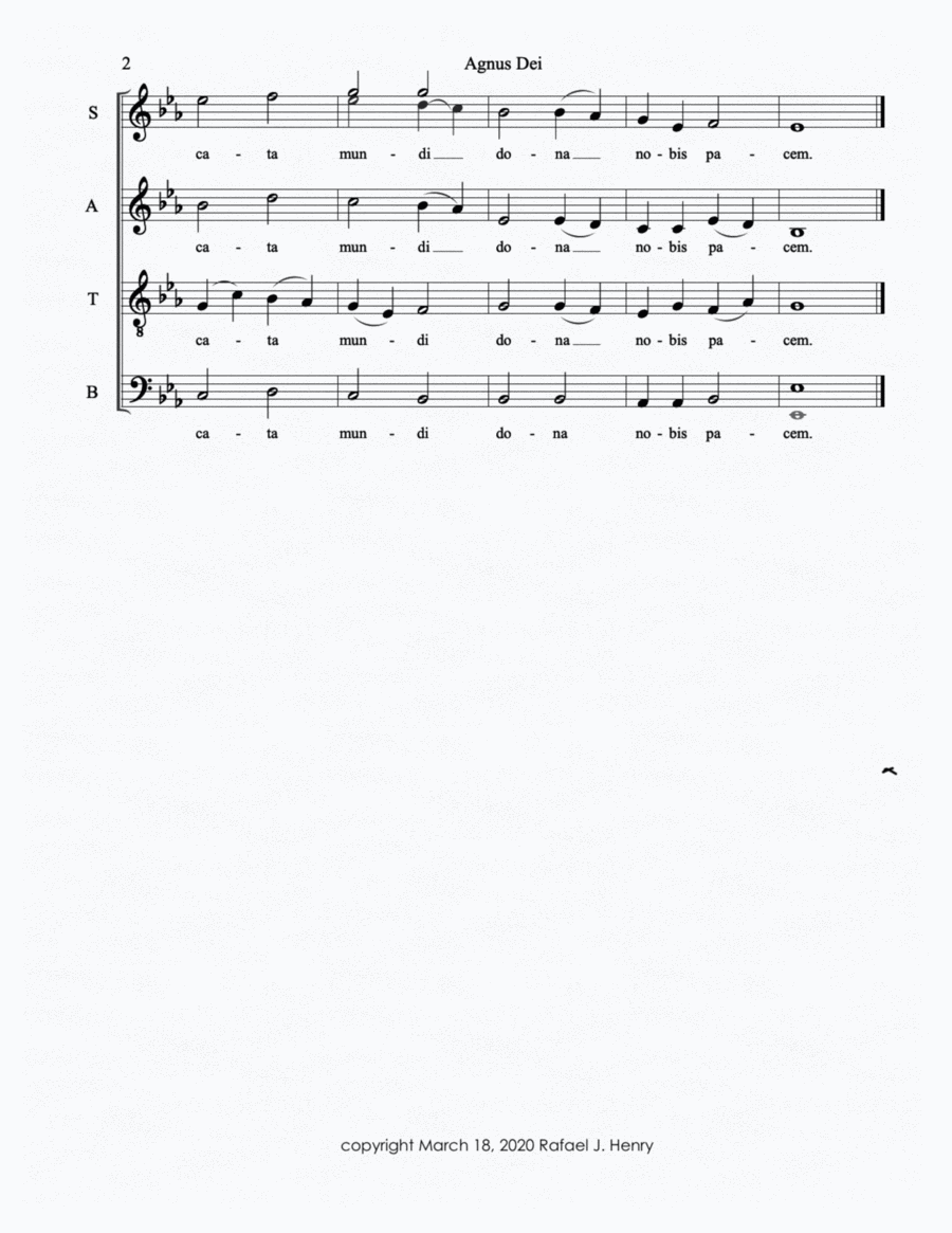 Agnus Dei Agnus Dei 4-Part scores gallery preview page 1