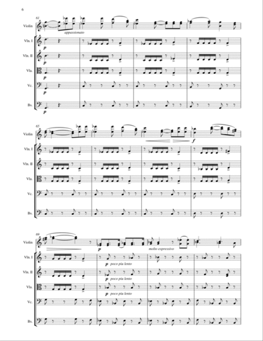 Sarasate : Romance Andaluse for Violin and String Orchestra String Orchestra scores gallery preview page 6