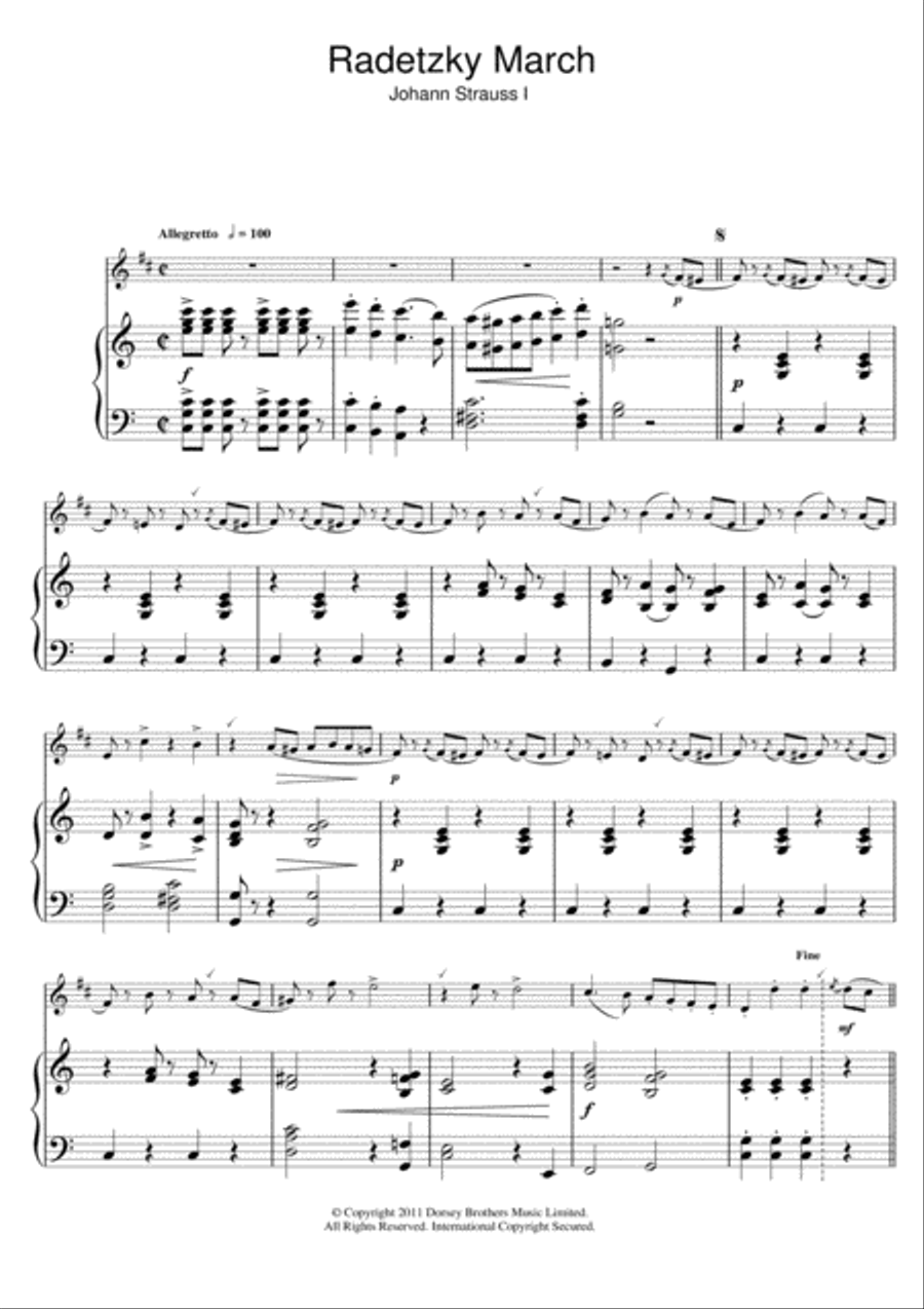 Radetzky March Op. 228 Radetzky March Op. 228 Clarinet Solo scores gallery preview page 1