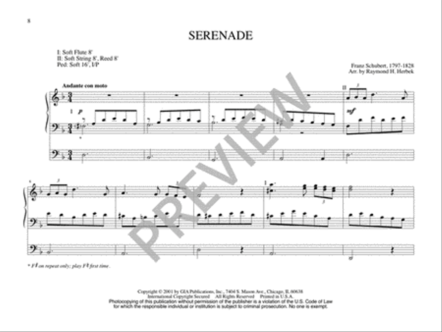 Four Schubert Classics for Organ Organ Solo scores gallery preview page 10