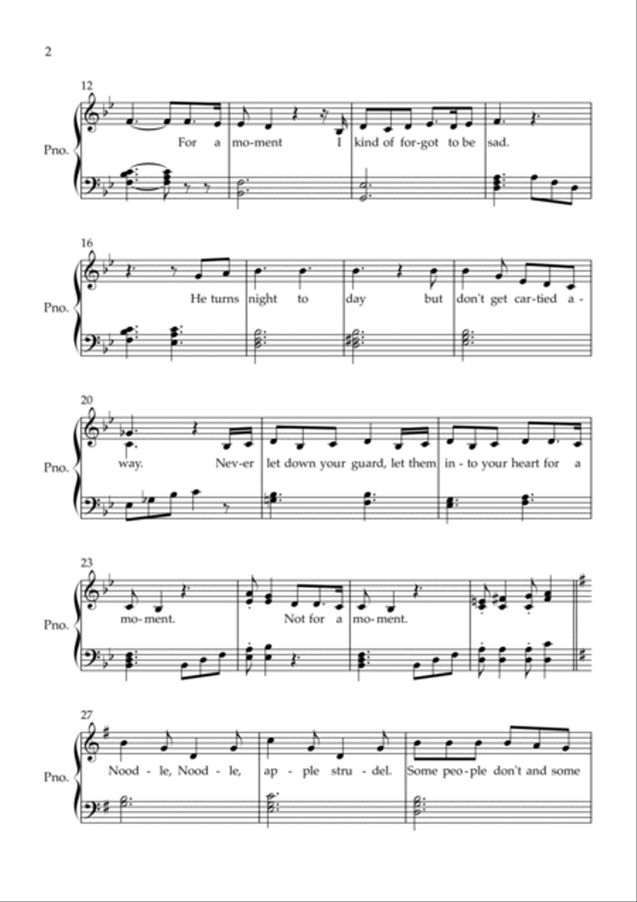 For A Moment Easy Piano scores gallery preview page 2