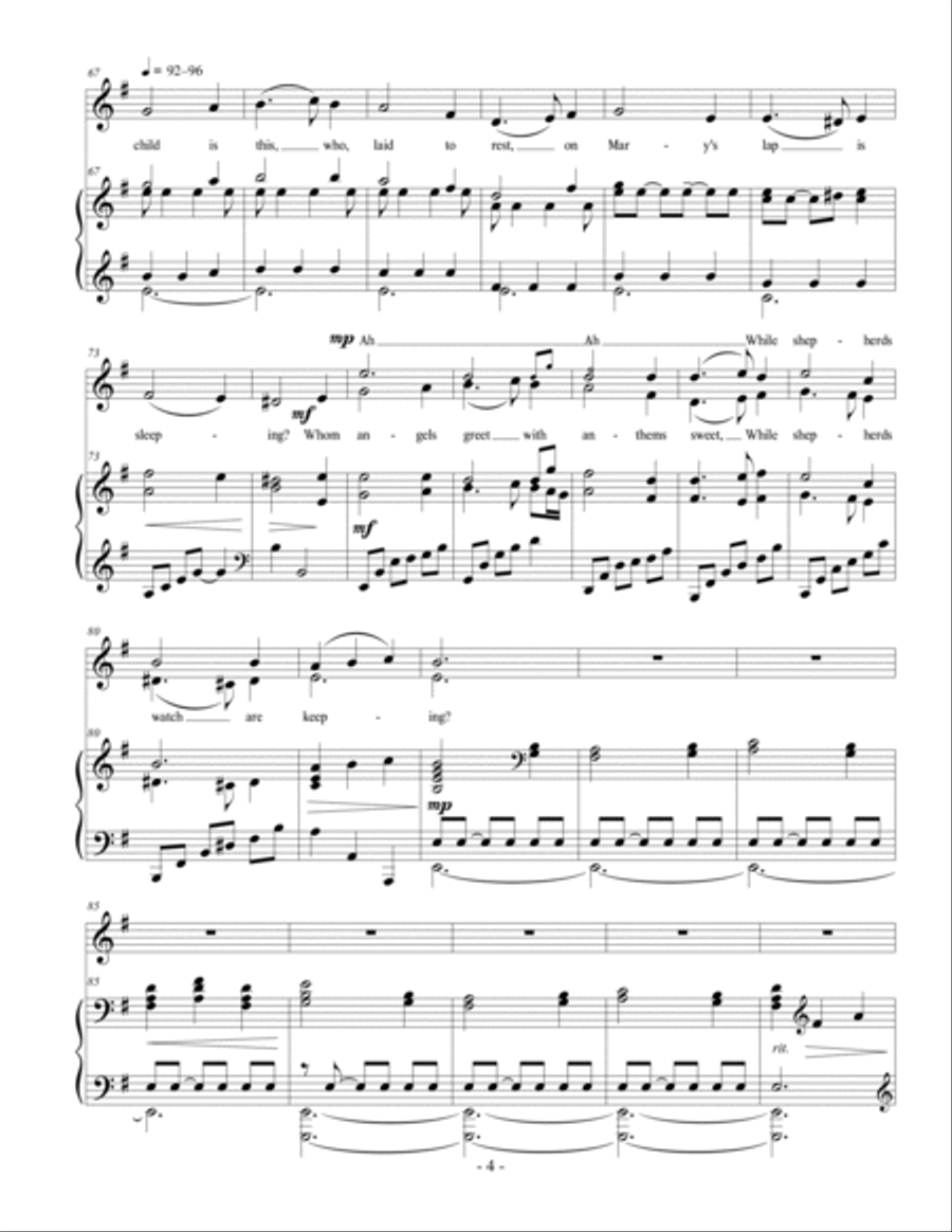 Hark! the Herald Angels Sing / What Child is This? (Vocal Duet) Piano scores gallery preview page 4