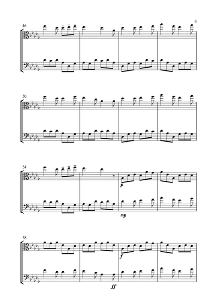 I Saw Three Ships for Viola and Violoncello (Cello) Duet in Db Major. Intermediate. image number null