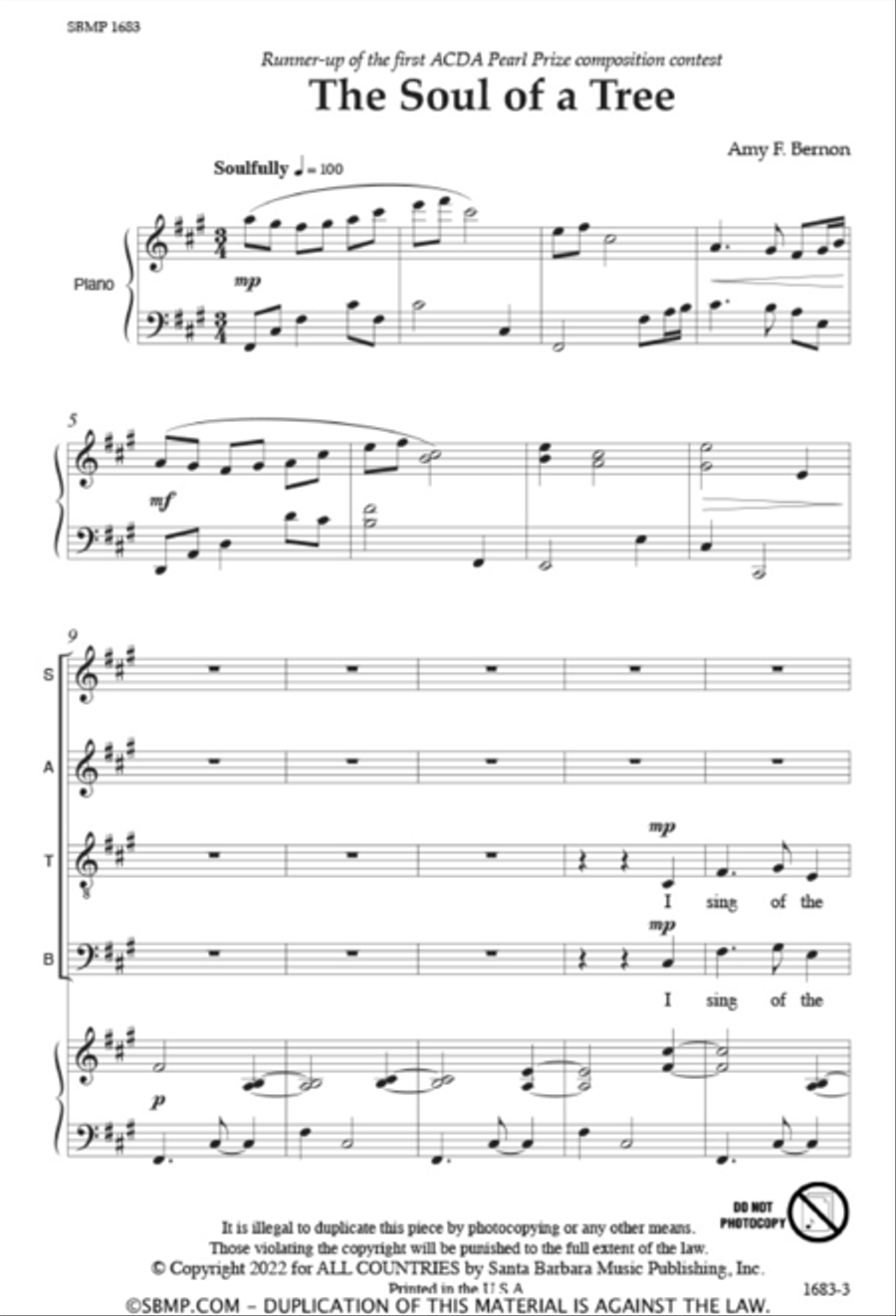 The Soul of a Tree - SATB 4-Part scores gallery preview page 2