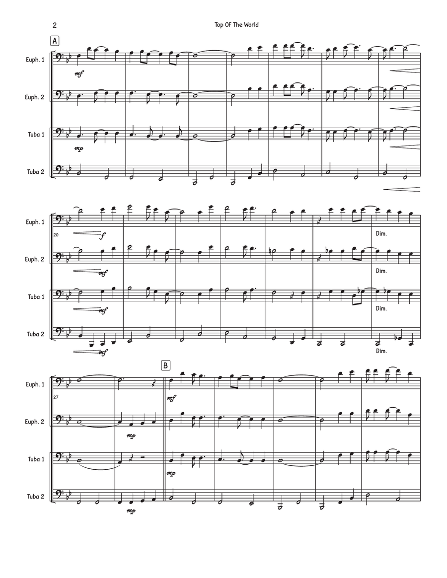 Top Of The World Brass Quartet scores gallery preview page 2