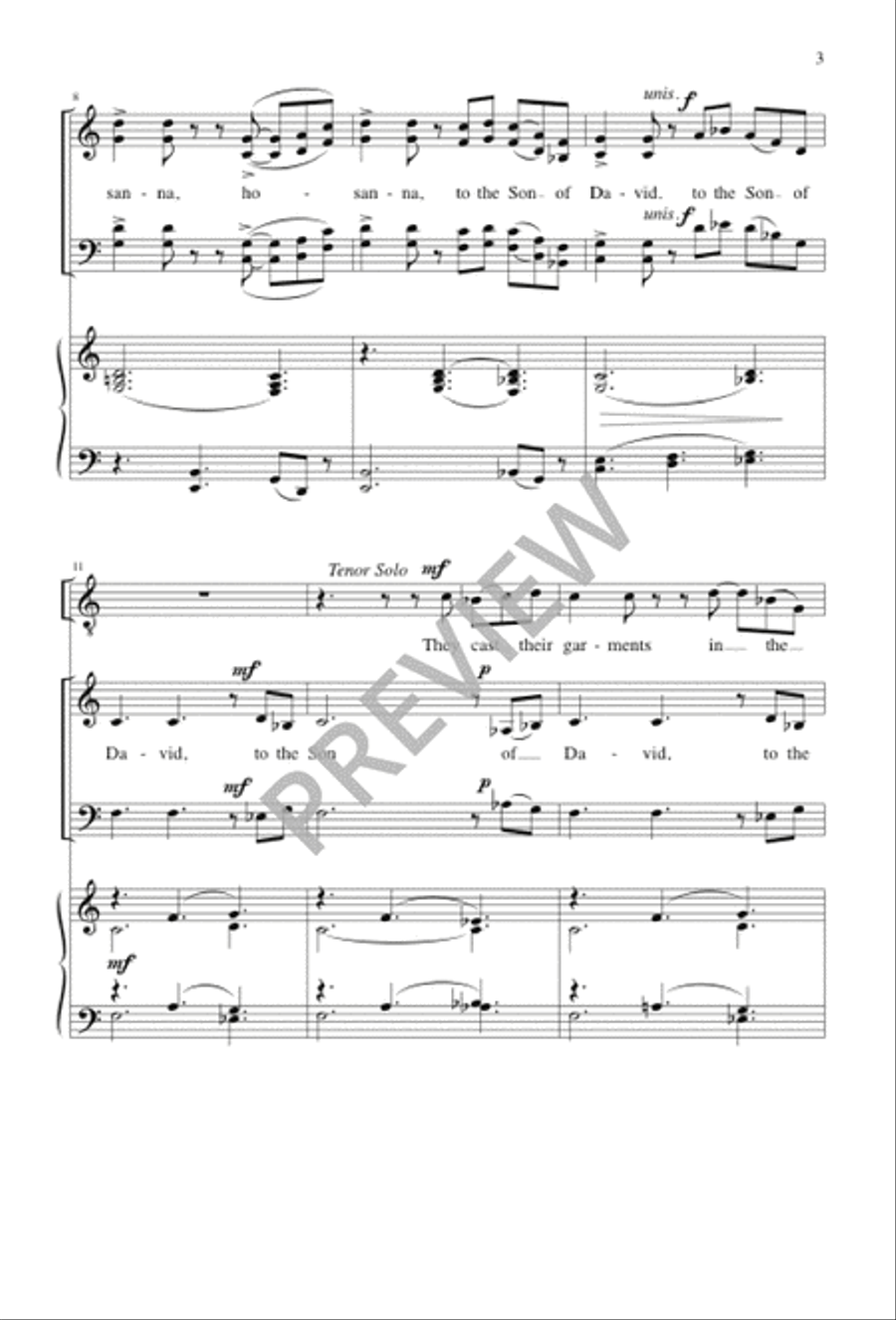 Hosanna to the Son of David 4-Part scores gallery preview page 2