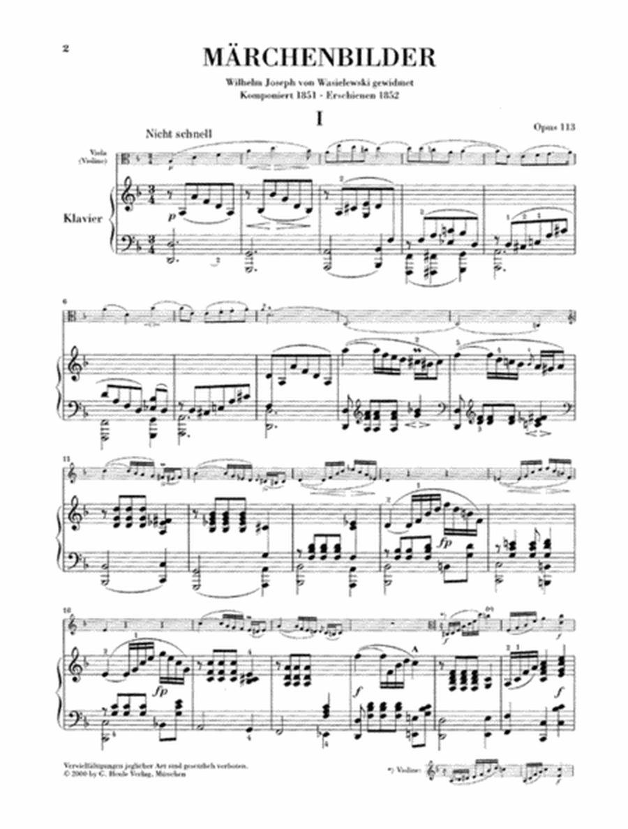 Fairy-Tale Pictures for Viola and Piano Op. 113