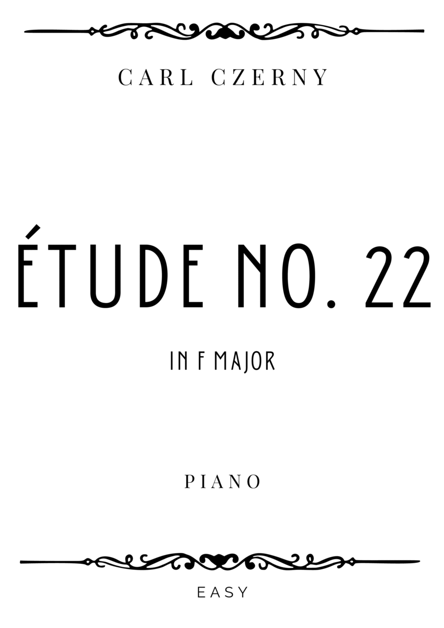 Czerny - Étude No. 22 in F Major - Easy Chamber Music scores gallery preview page 1