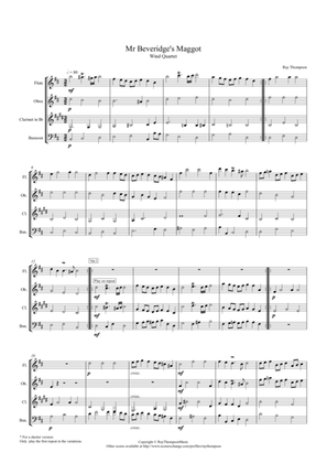 Book cover for Mr Beveridge's Maggot (Theme and Variations) - wind quartet