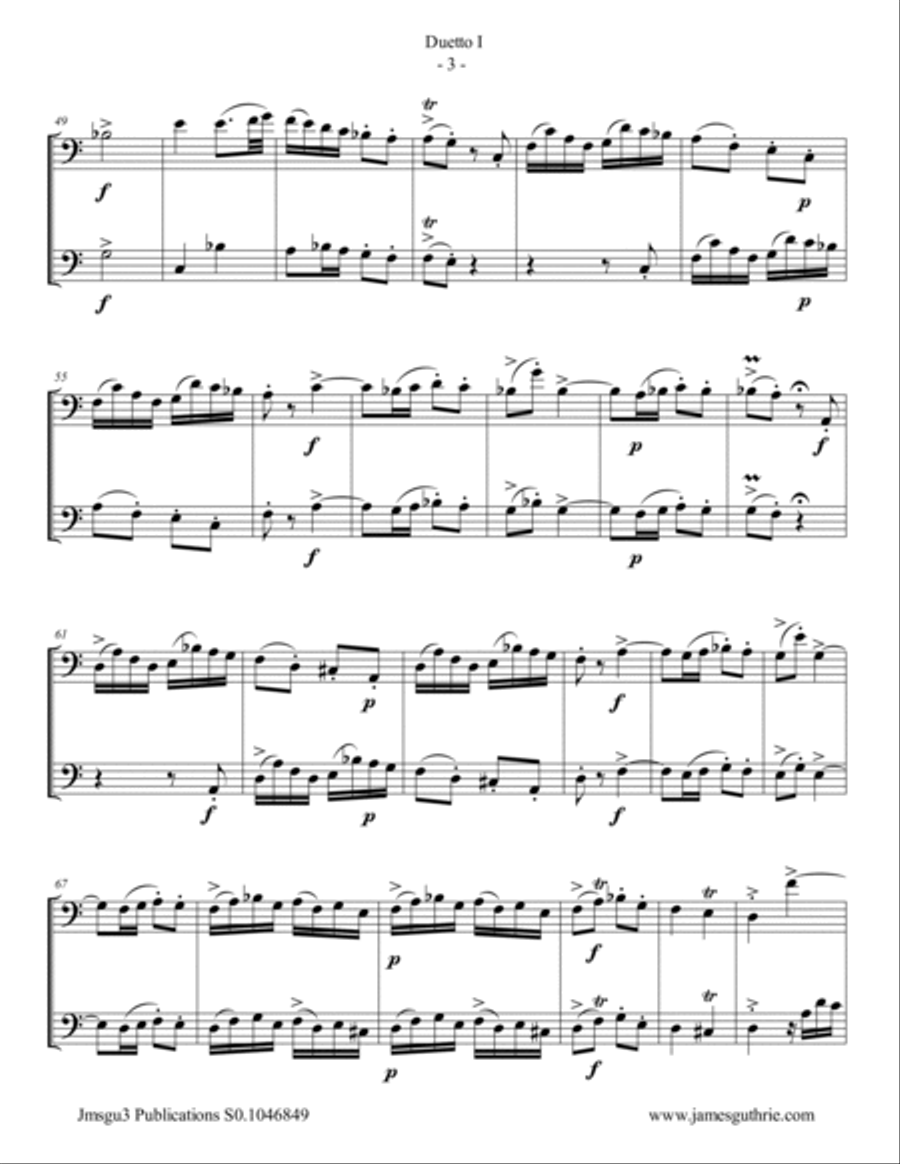 Quantz: Six Duos Op. 2 Complete for Double Bass Duo String Duet scores gallery preview page 3