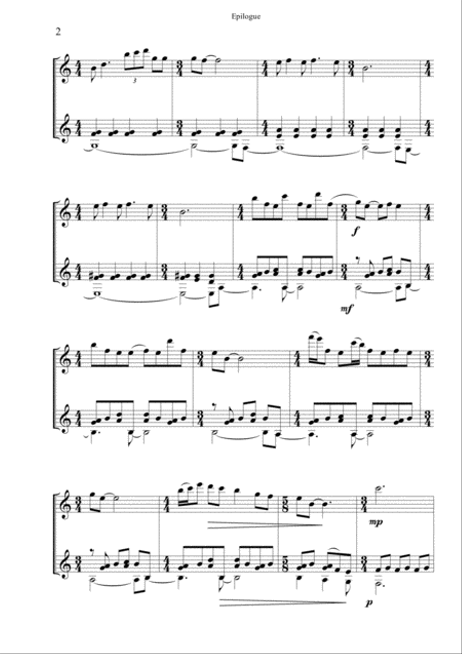 Epilogue for duo guitars Classical Guitar scores gallery preview page 2