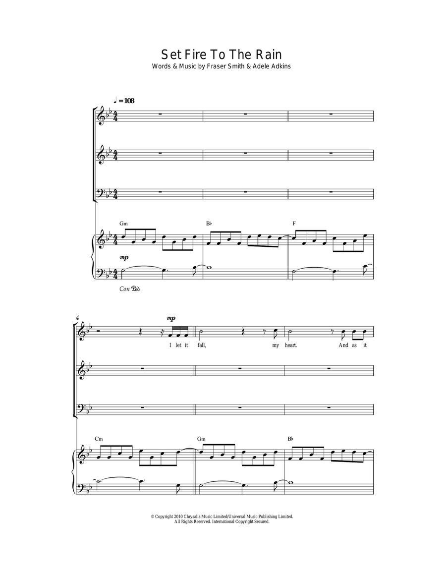 Set Fire To The Rain Set Fire To The Rain Acoustic Guitar scores gallery preview page 1