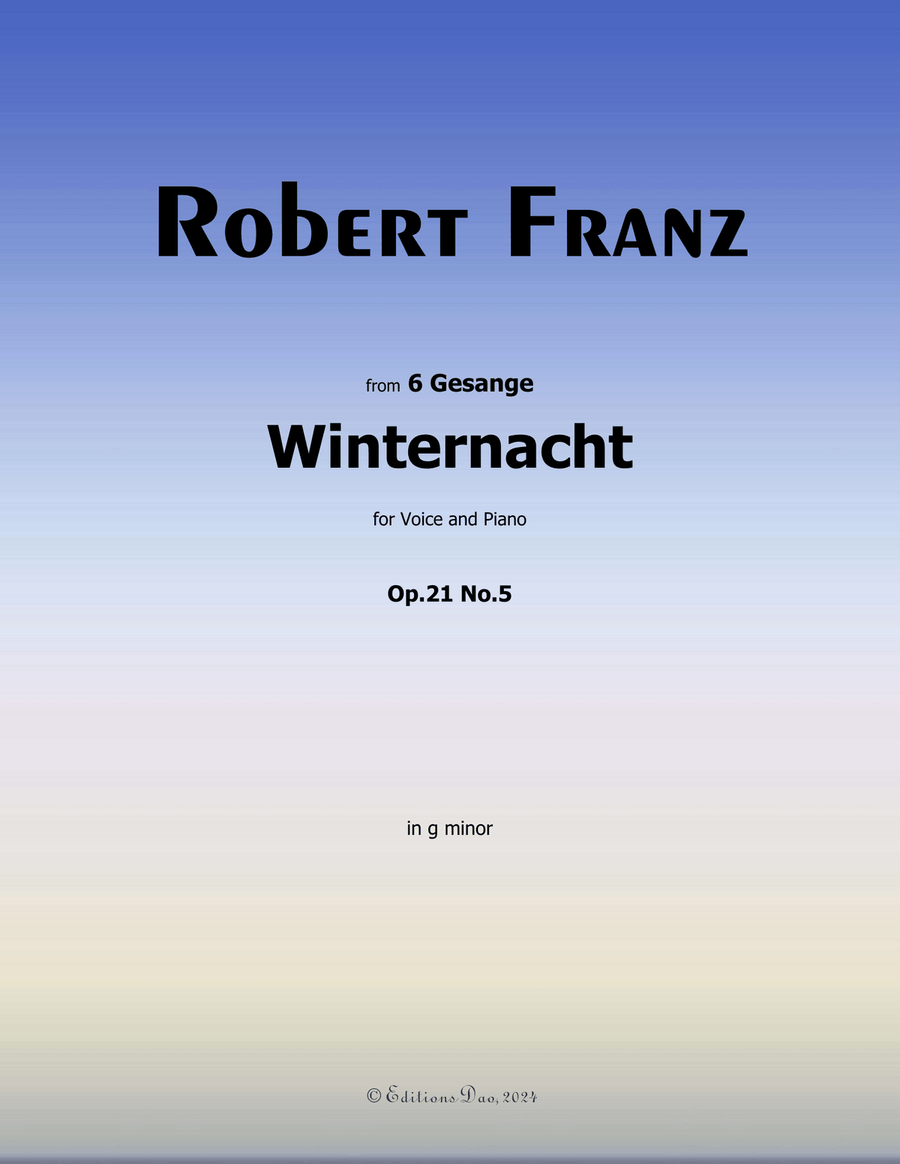Winternacht, by Robert Franz, in g minor Voice scores gallery preview page 1