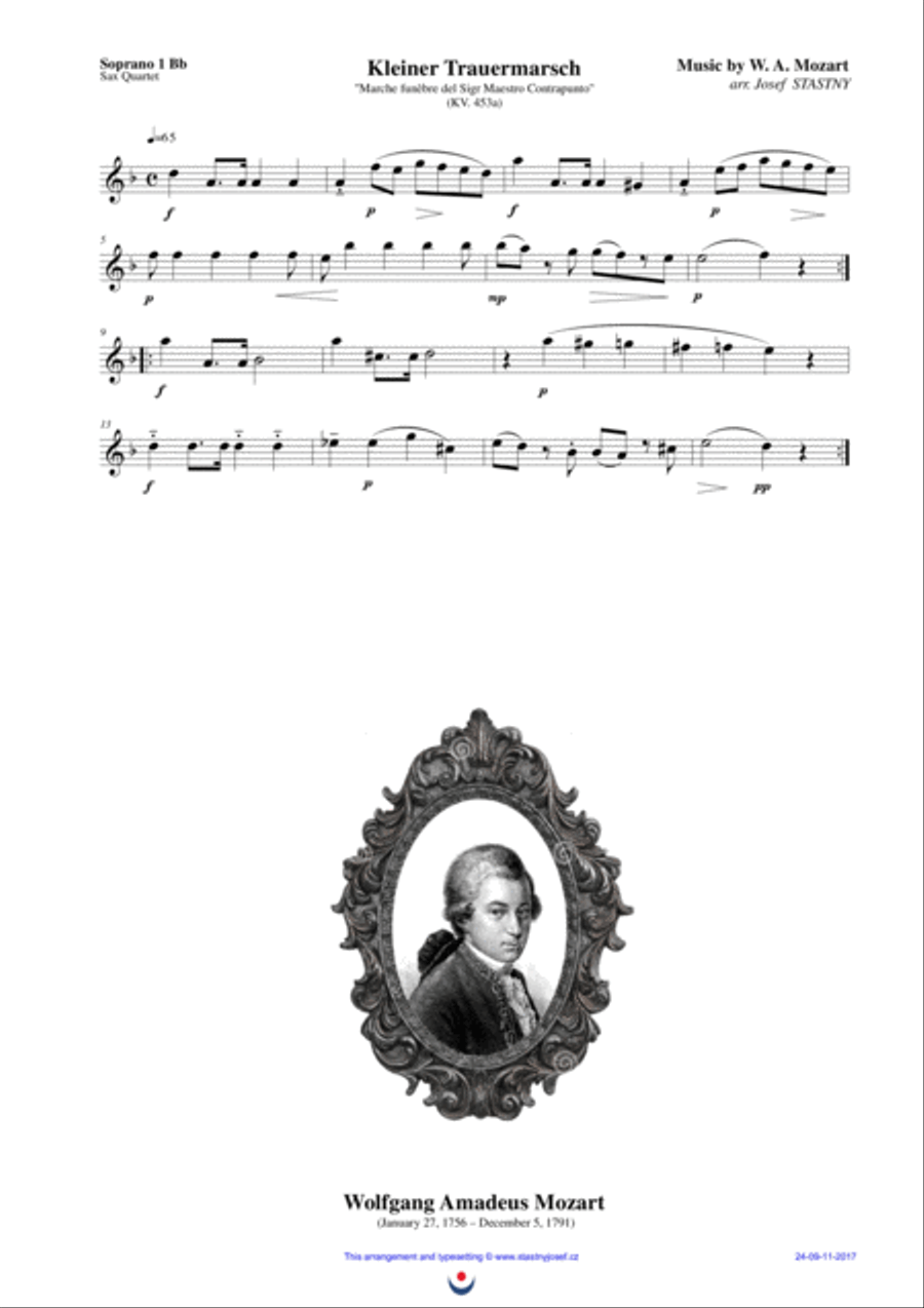 Funeral March (Mozart) Woodwind Quartet scores gallery preview page 2