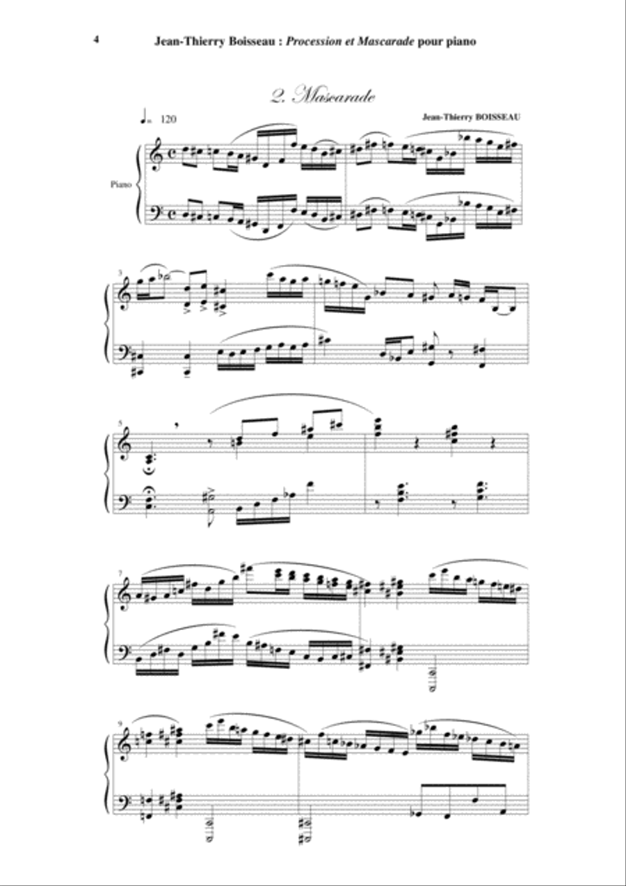 Jean-Thierry Boisseau: Procession et Mascarade for piano