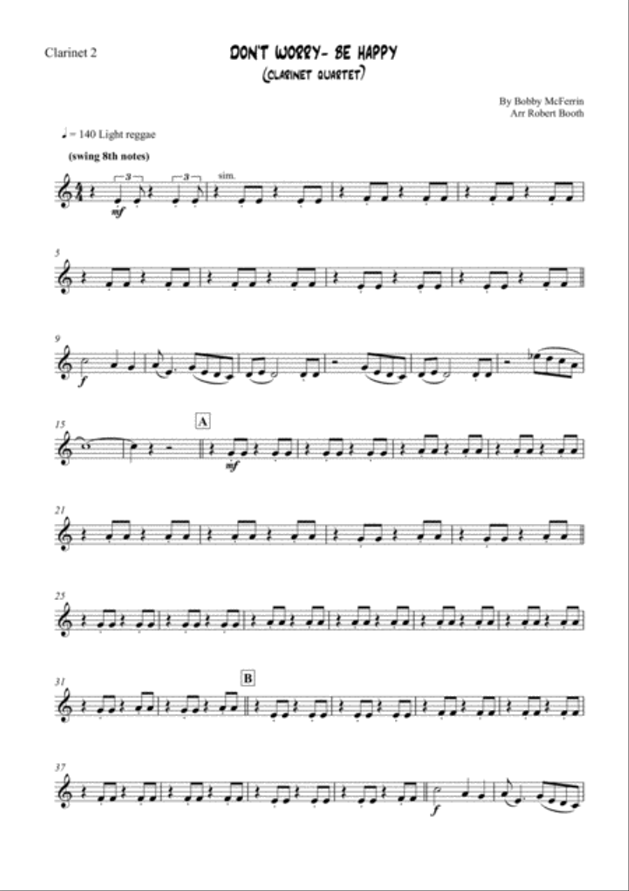 Don't Worry, Be Happy Woodwind Quartet scores gallery preview page 5