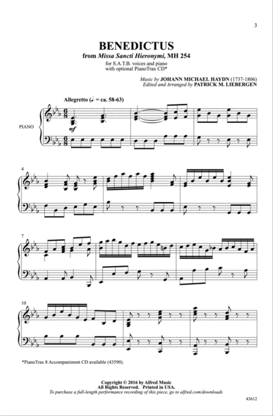 Benedictus (from Missa Sancti Hieronymi, MH 254) Choir scores gallery preview page 2