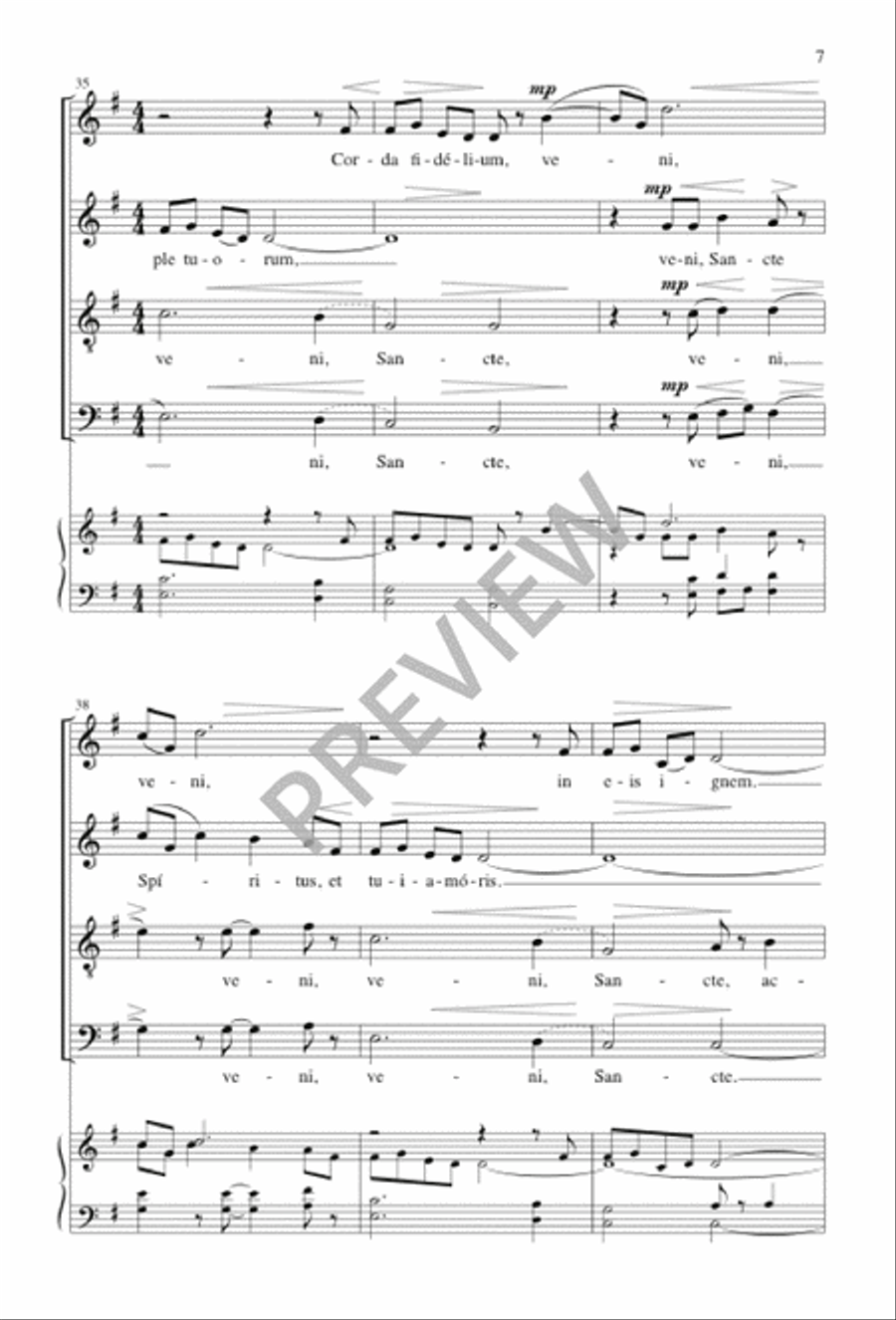 Veni, Creator Spiritus 4-Part scores gallery preview page 7