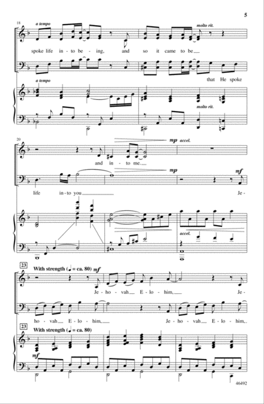 Jehovah Elohim 4-Part scores gallery preview page 15