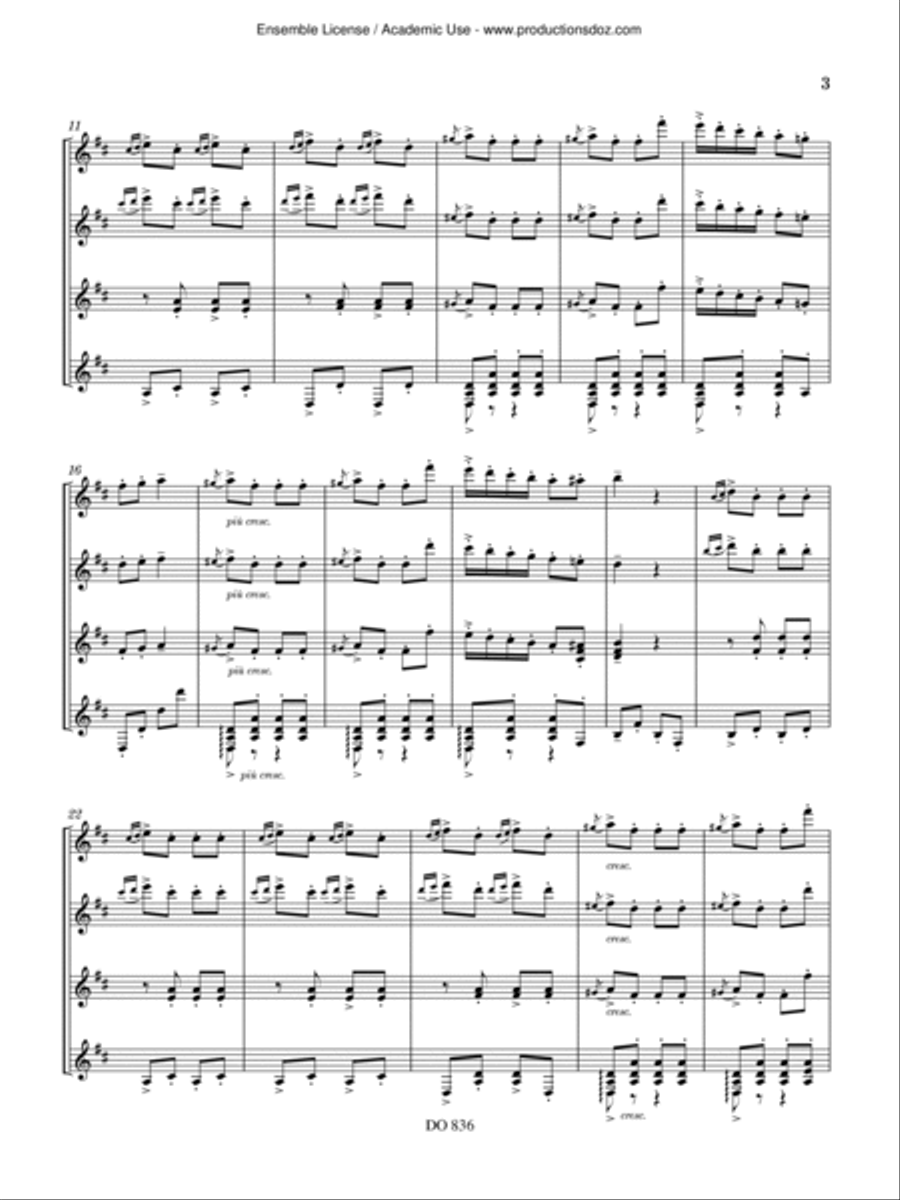 Turkish March Guitar Ensemble scores gallery preview page 3