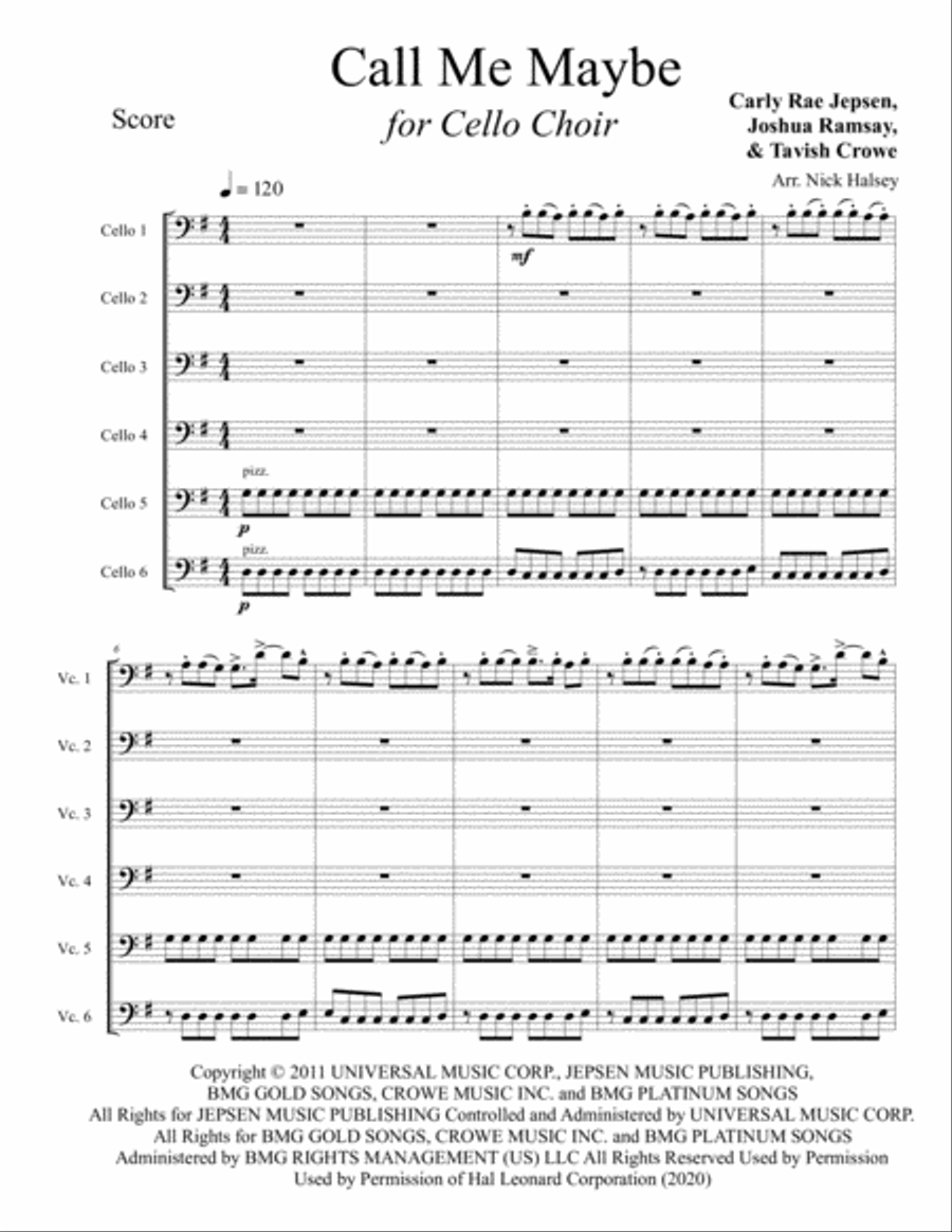Call Me Maybe Large Ensemble scores gallery preview page 1