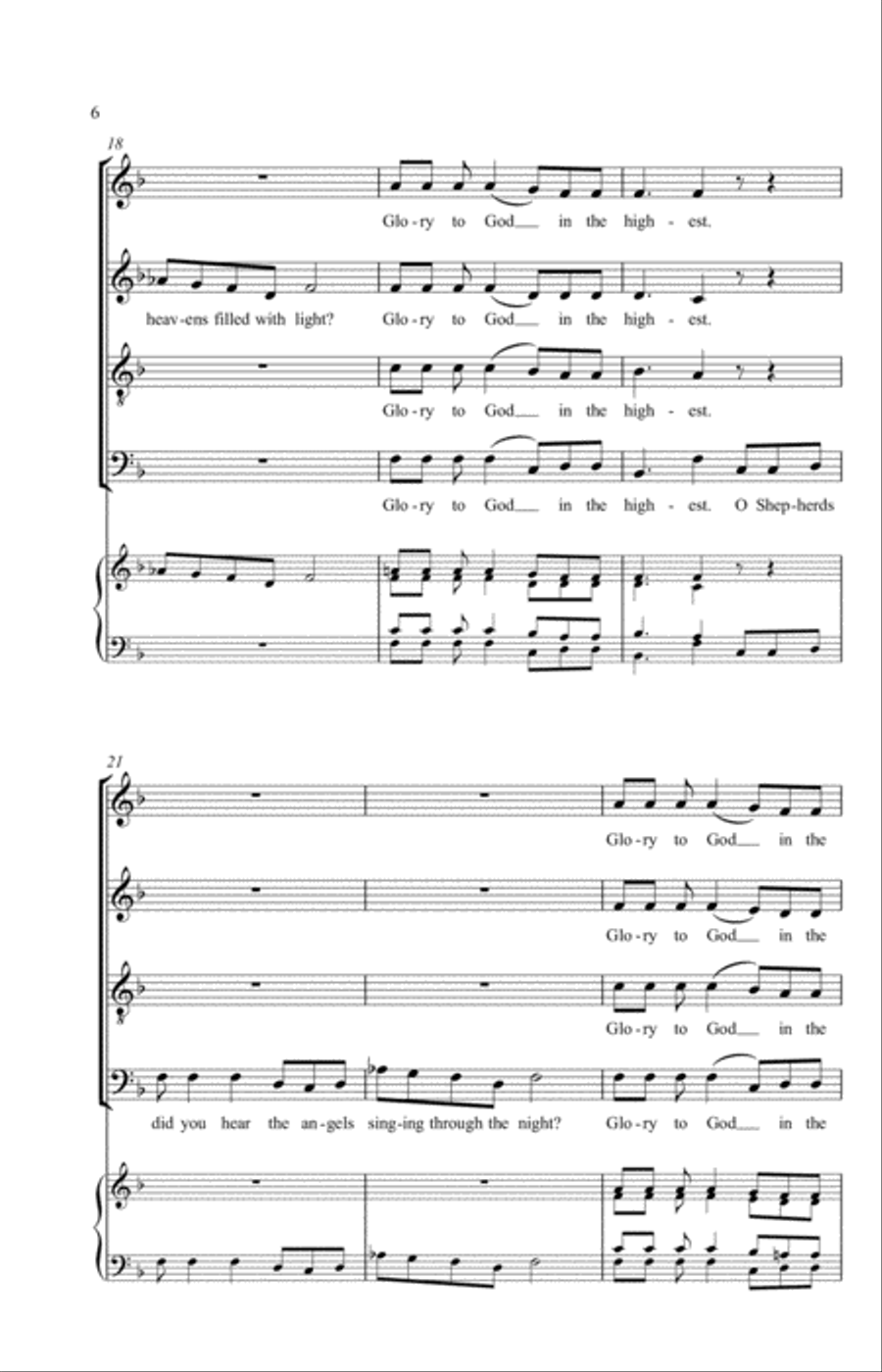 O Shepherds Run 4-Part scores gallery preview page 5