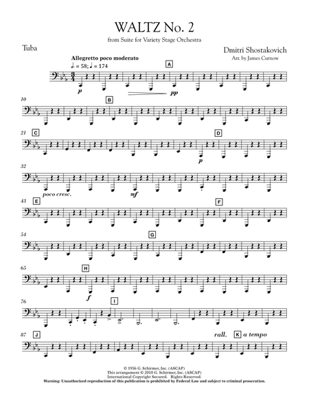Waltz No. 2 (from Suite For Variety Stage Orchestra) - Tuba