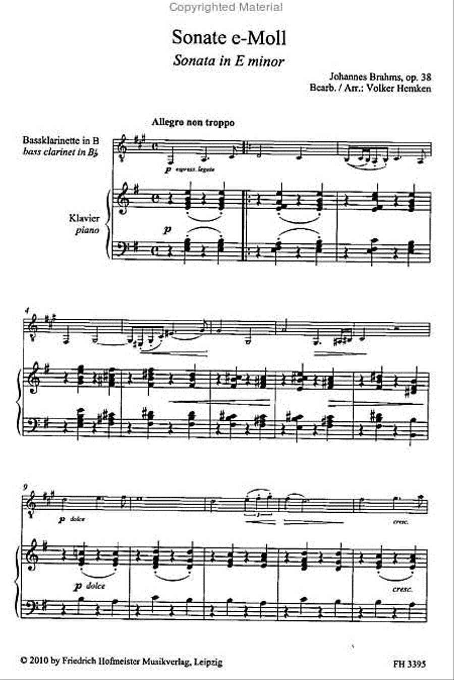 Sonate op. 38 Bass Clarinet scores gallery preview page 2