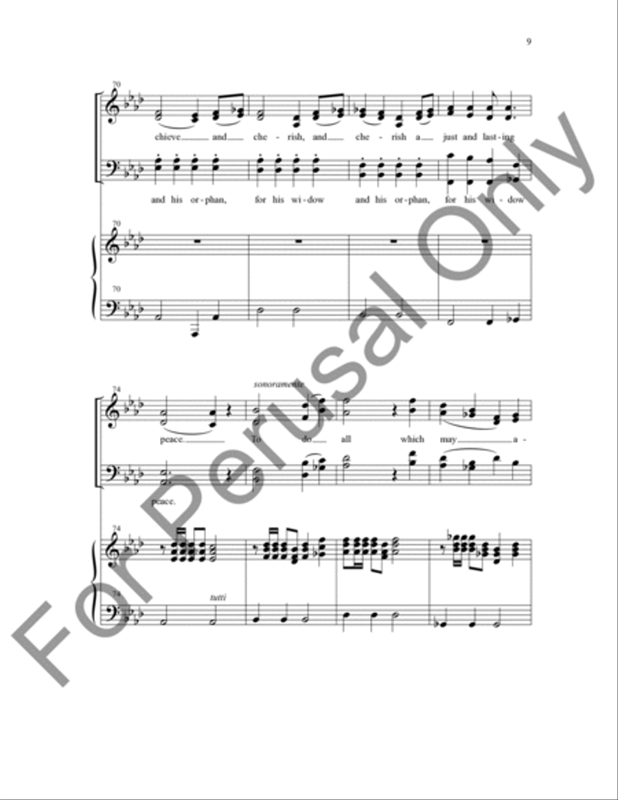 A Just And Lasting Peace (Choral Score) 4-Part scores gallery preview page 10