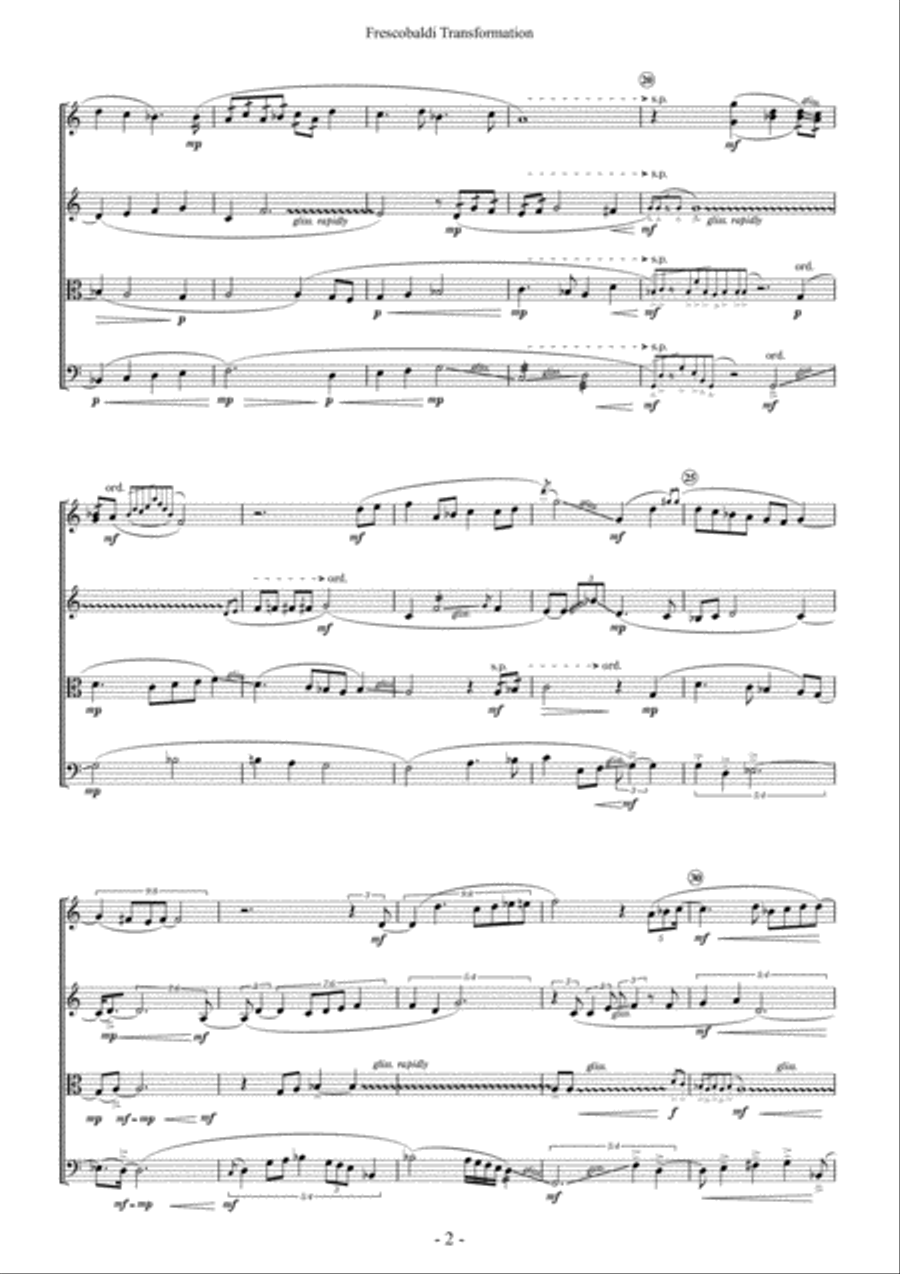 Frescobaldi Transformation (Score) String Quartet scores gallery preview page 2